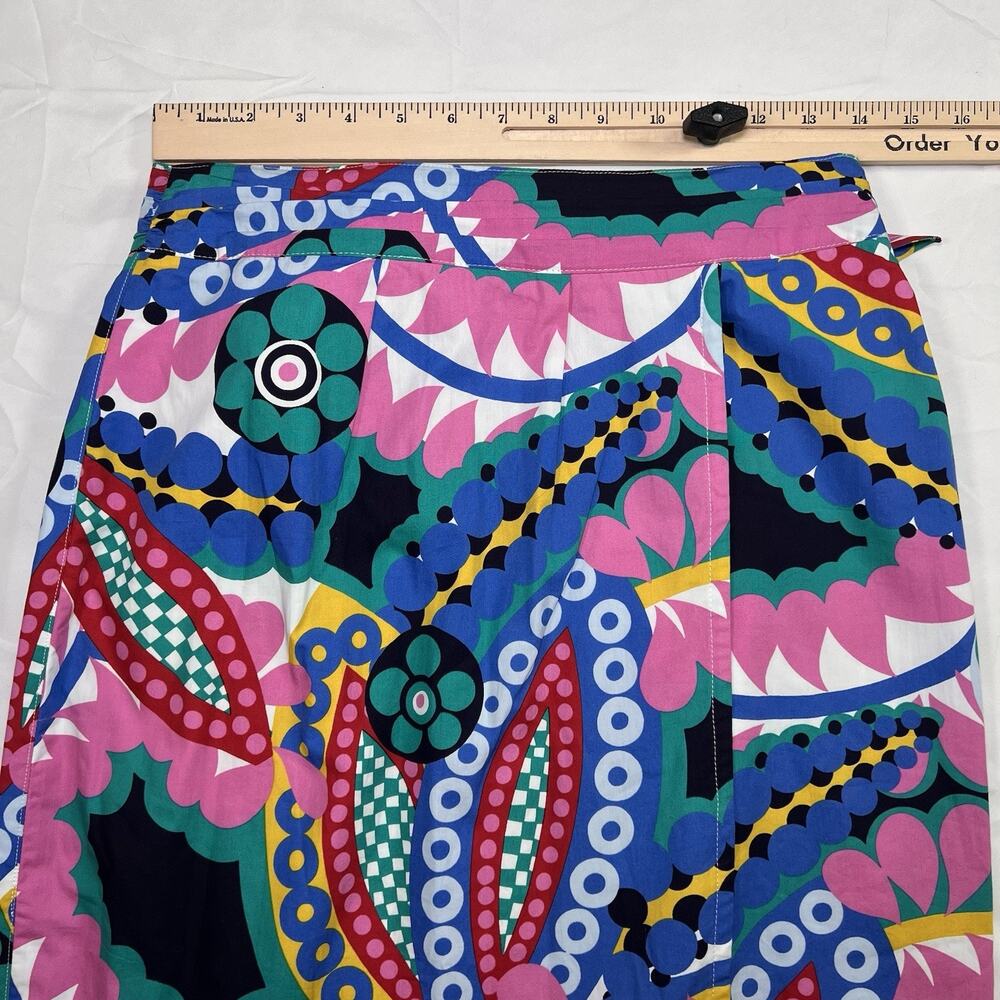 J.Crew Skirt Size 6 Ratti Kaleidoscope Floral Multicolor Tie-back Tulip L7939 - Picture 7 of 13